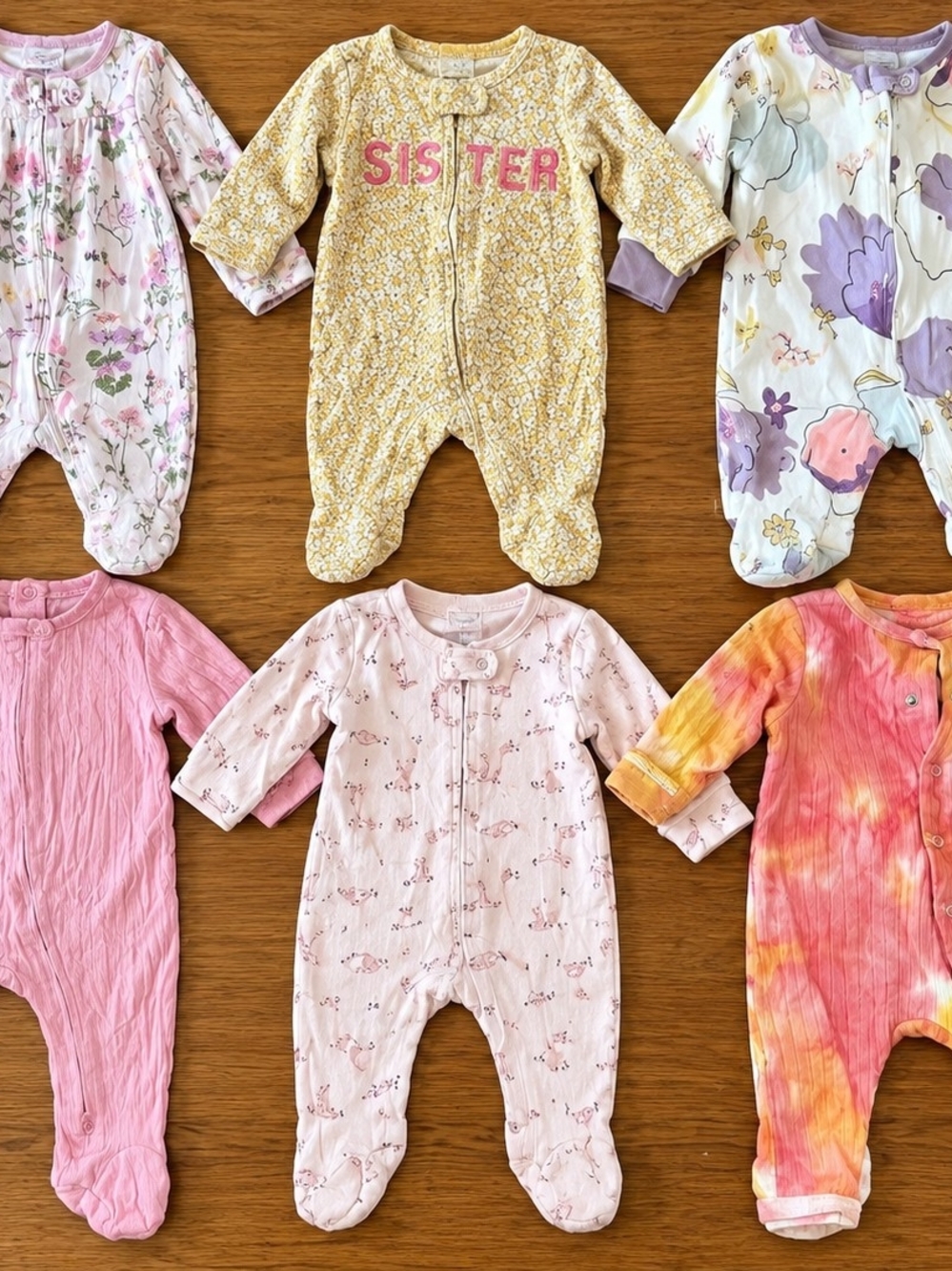 Boundle of 6 Long-sleeve pajamas (0-3M)